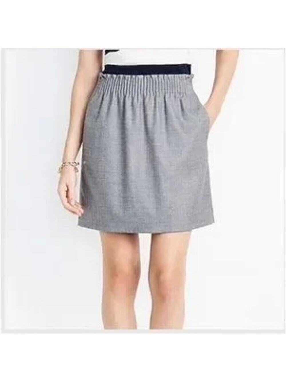 J. Crew EUC Women's Gray Sidewalk Skirt Tweed Lined Size 2